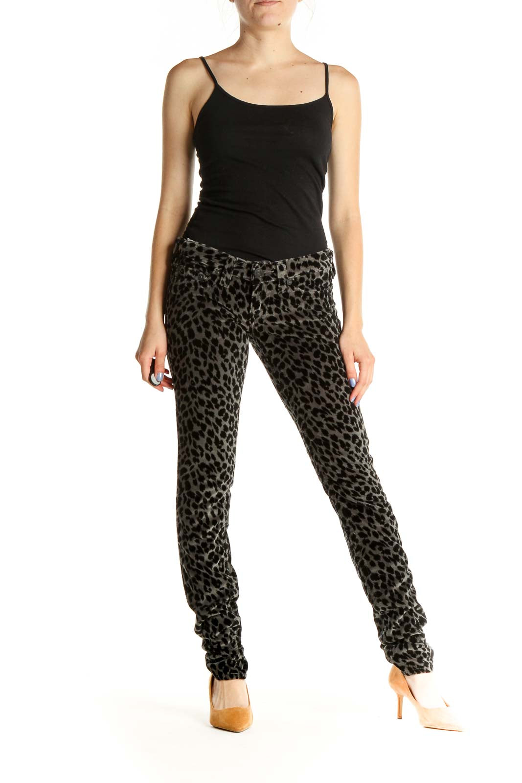 Black Printed All Day Wear Pants