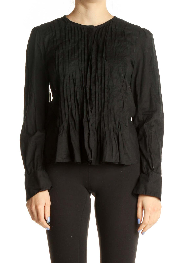 Black Solid All Day Wear Blouse