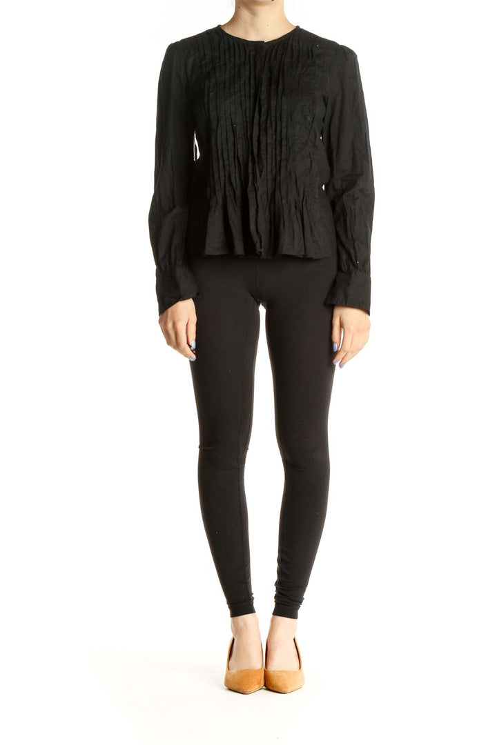 Black Solid All Day Wear Blouse