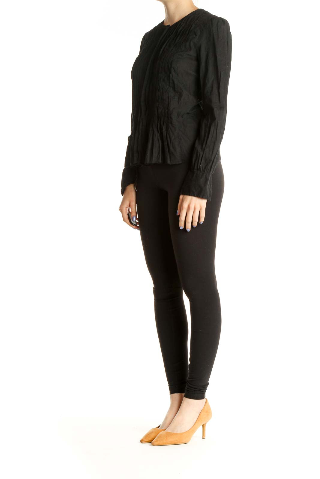 Black Solid All Day Wear Blouse