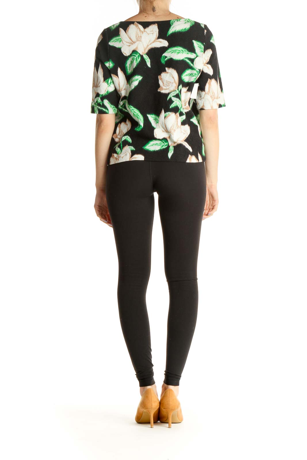 Black Floral Print All Day Wear Shirt