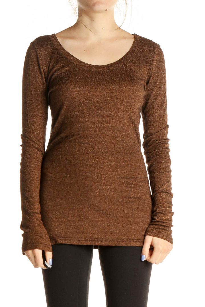 Brown Solid Classic T-Shirt