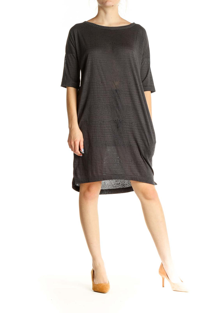 Gray Snakeskin Shift Dress