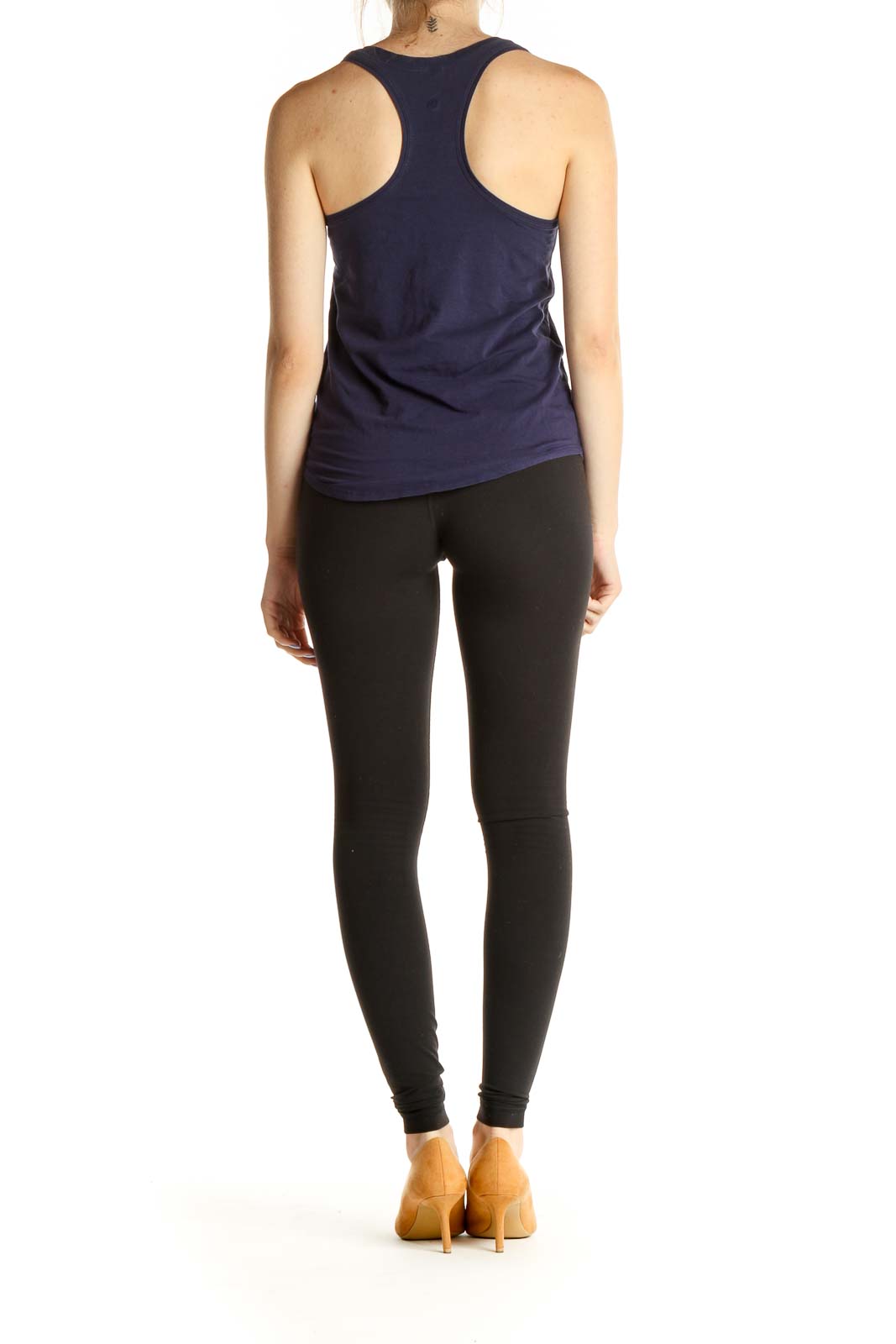 Purple Solid Activewear Tank Top