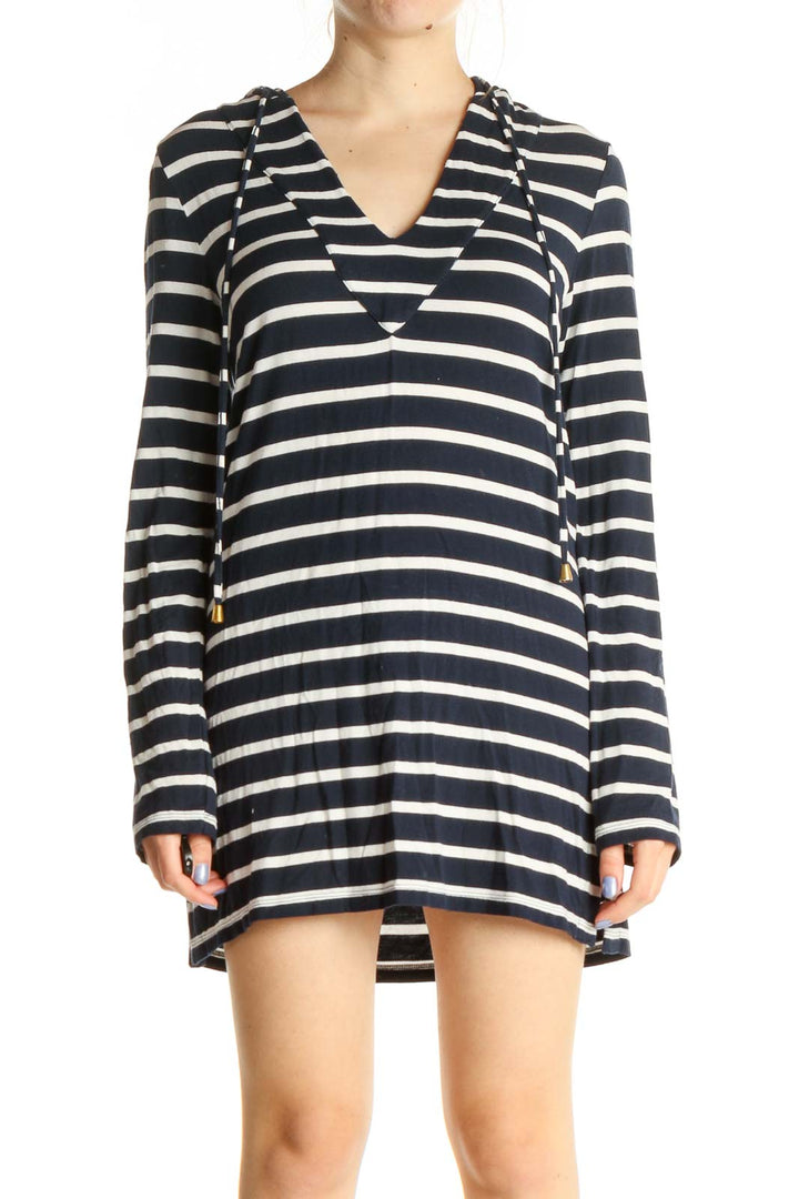 Blue Striped Day Shift Dress