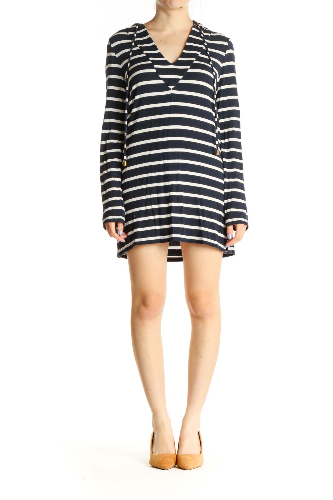 Blue Striped Day Shift Dress