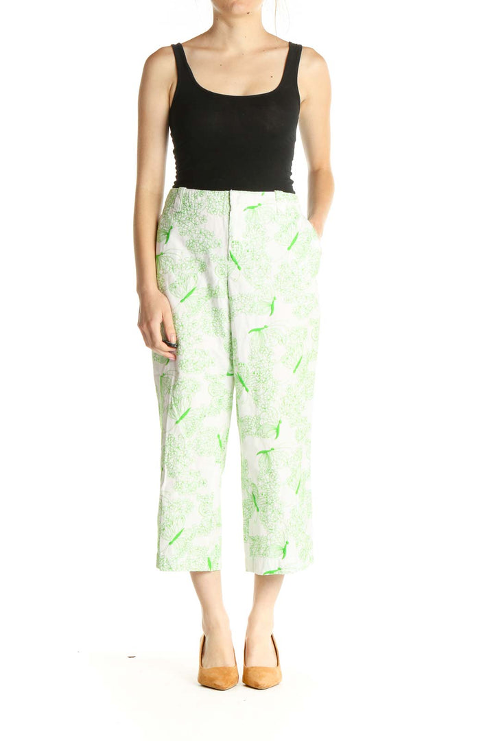 White Printed All Day Wear Culottes Pants