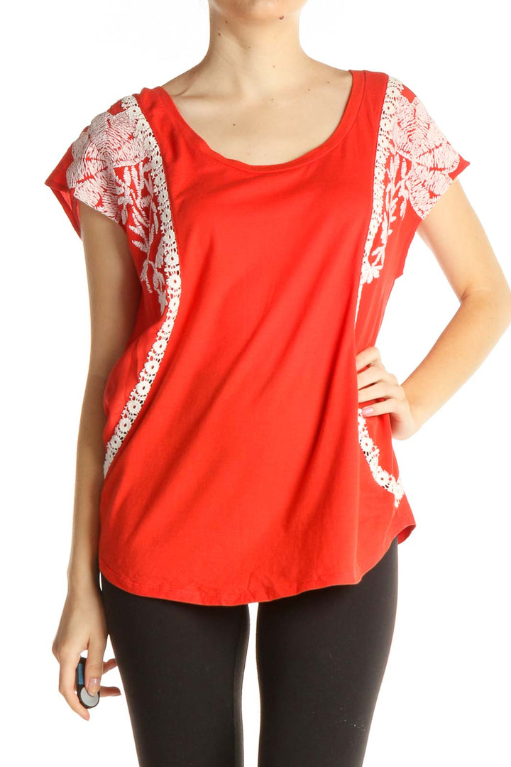 Red Solid Blouse