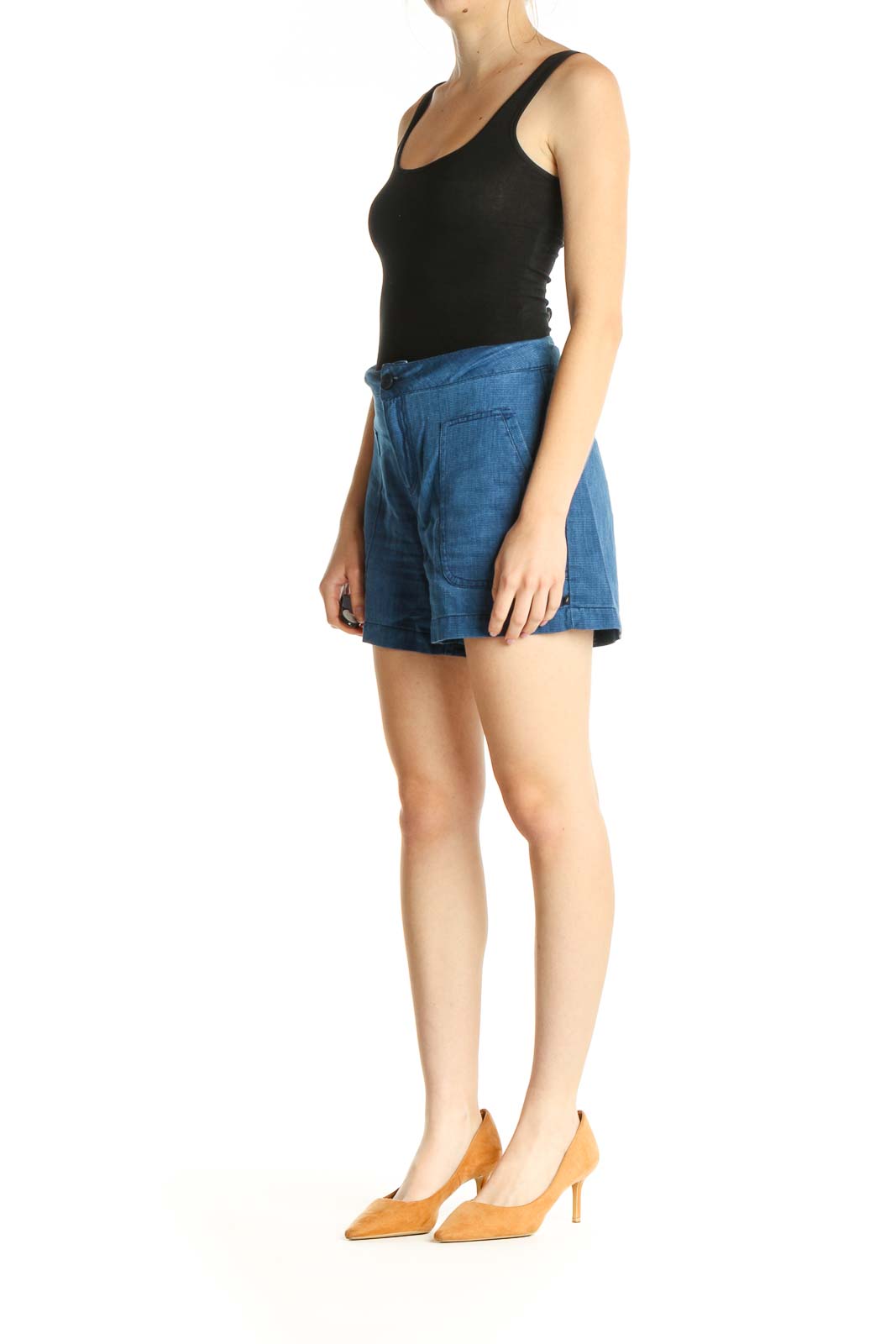 Blue Solid All Day Wear Shorts