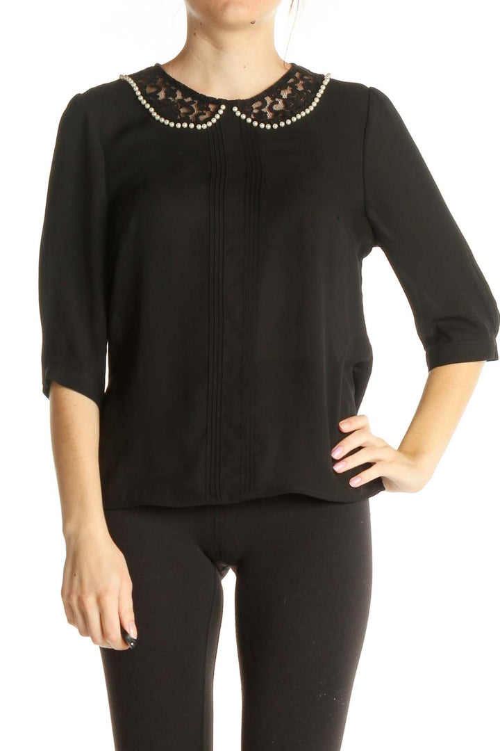 Black Solid All Day Wear Blouse