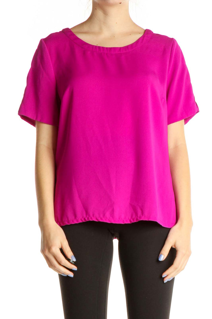 Pink Solid All Day Wear Blouse