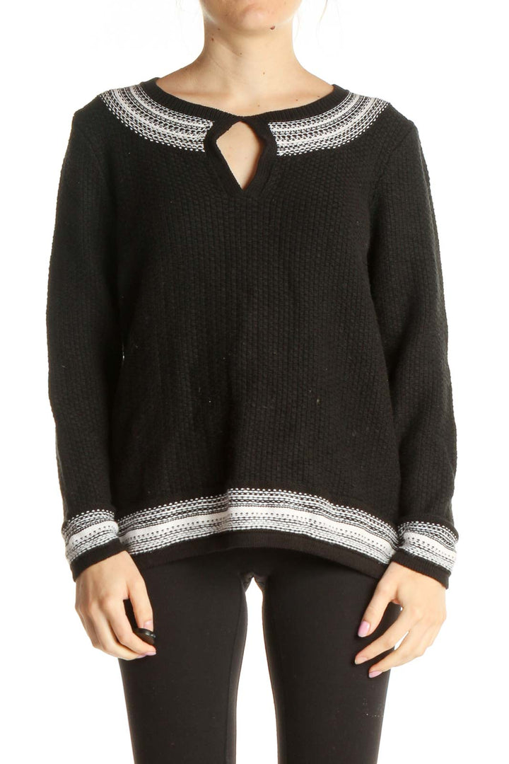 Black Solid Classic Sweater