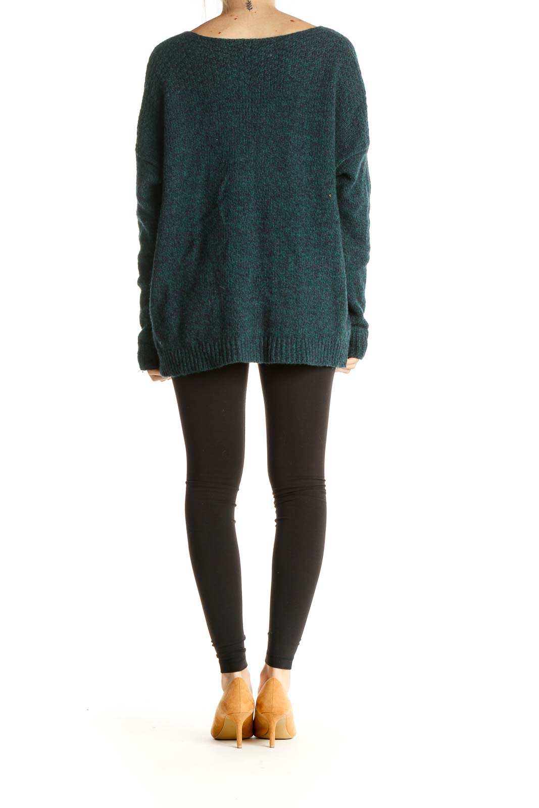 Green Textured Classic Sweater