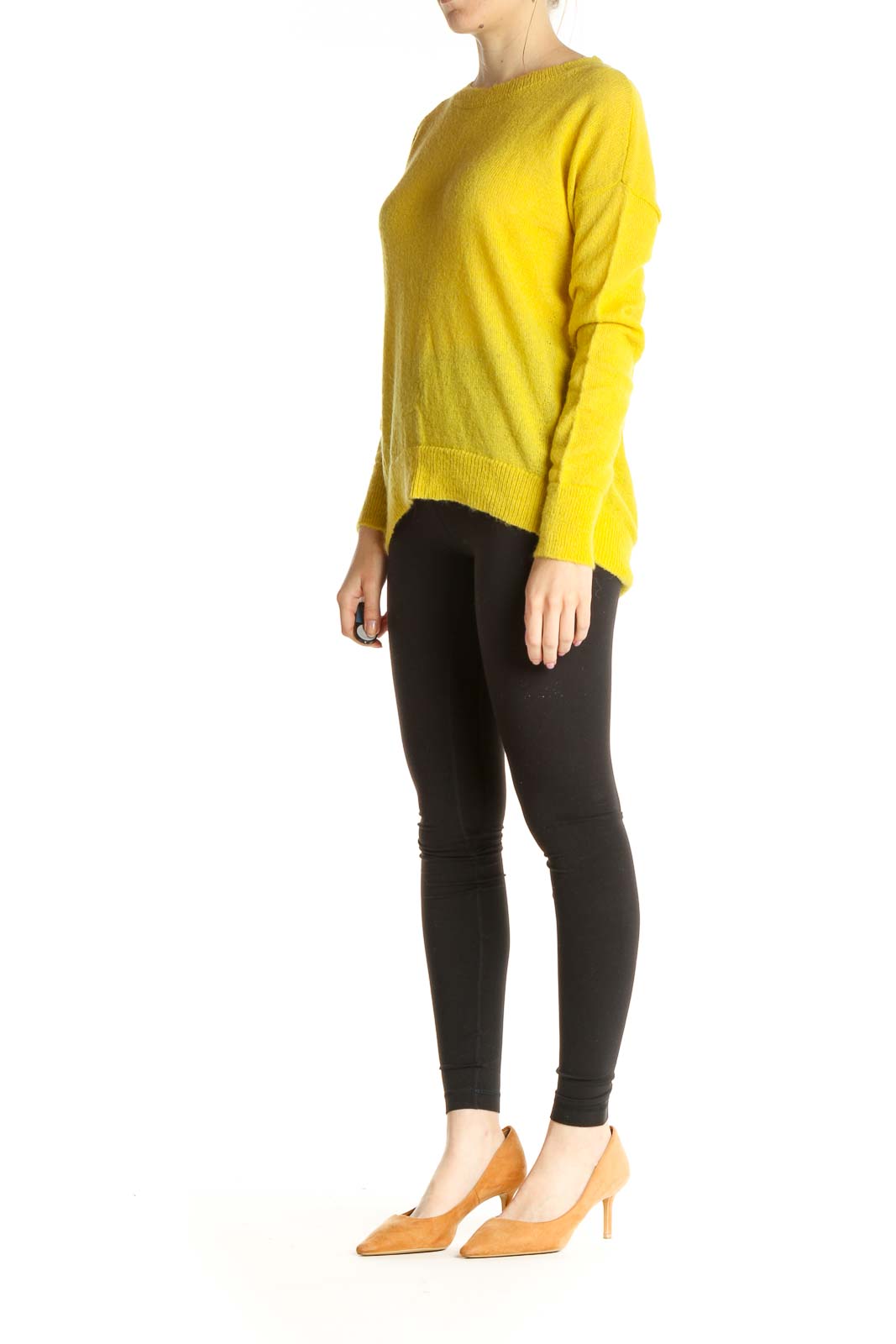 Yellow Solid All Day Wear Sweater