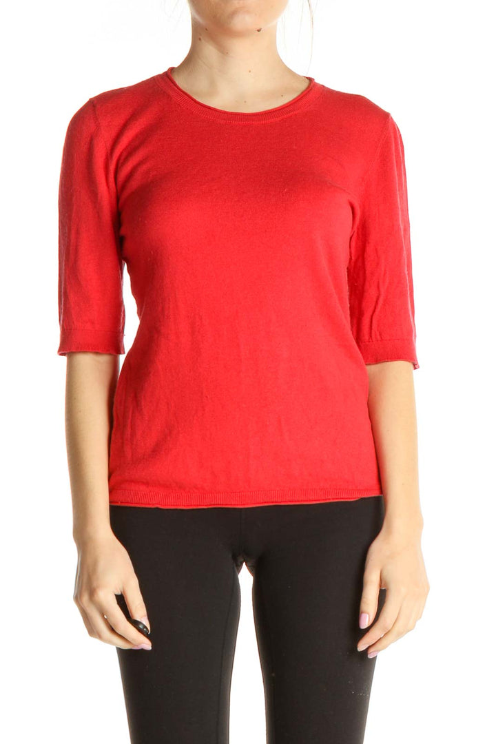 Red Solid Silk Cashmere Shirt