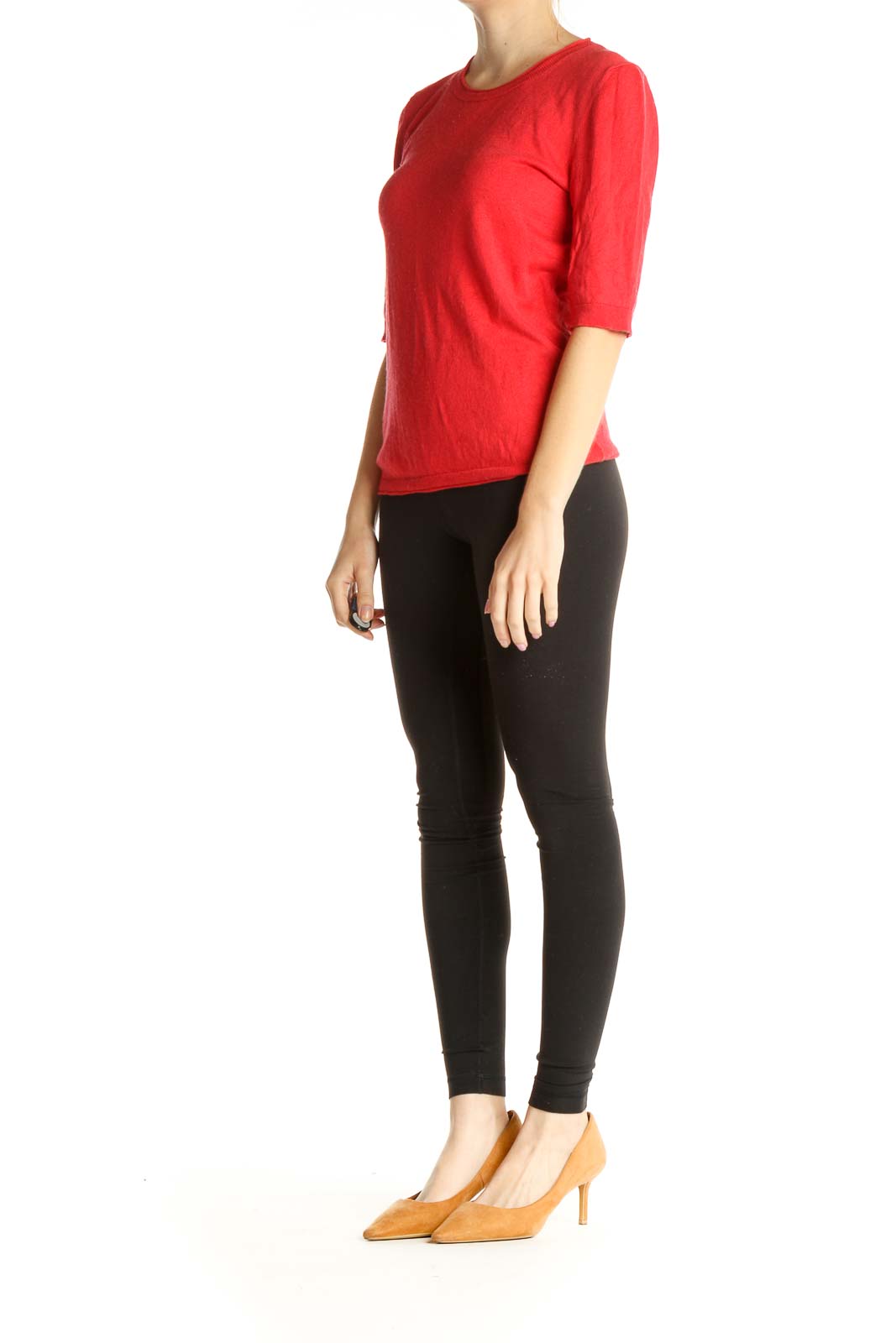 Red Solid Silk Cashmere Shirt