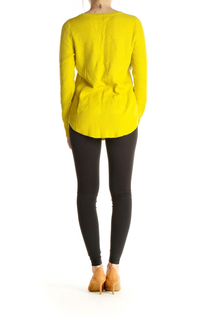 Yellow Solid All Day Wear Sweater