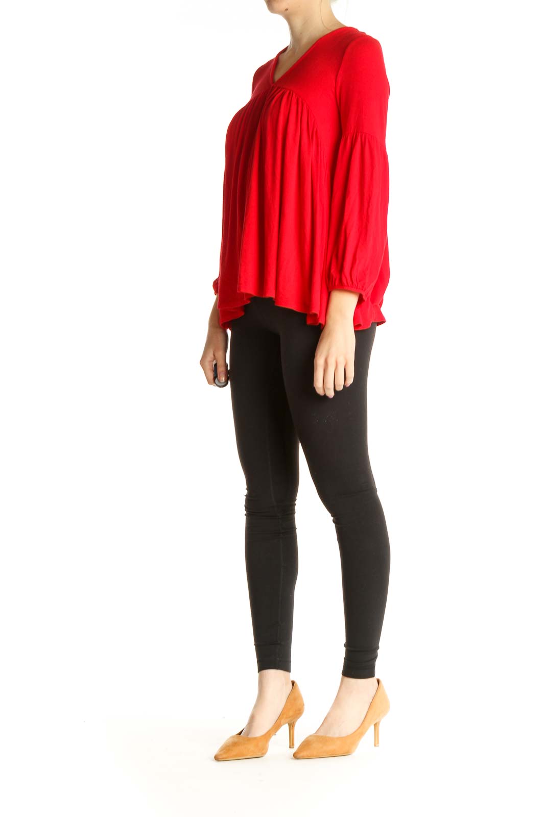 Red Solid All Day Wear Blouse