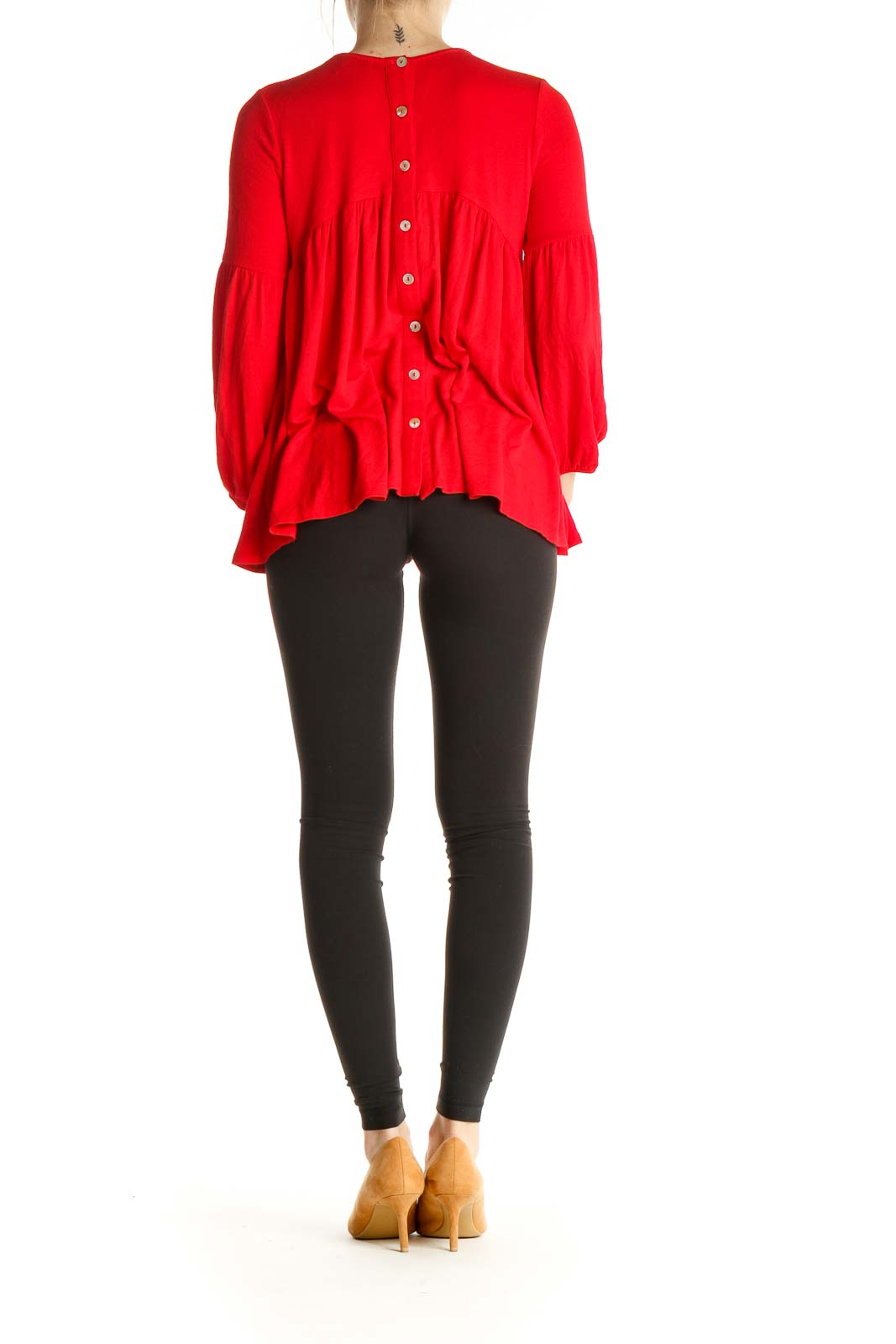 Red Solid All Day Wear Blouse