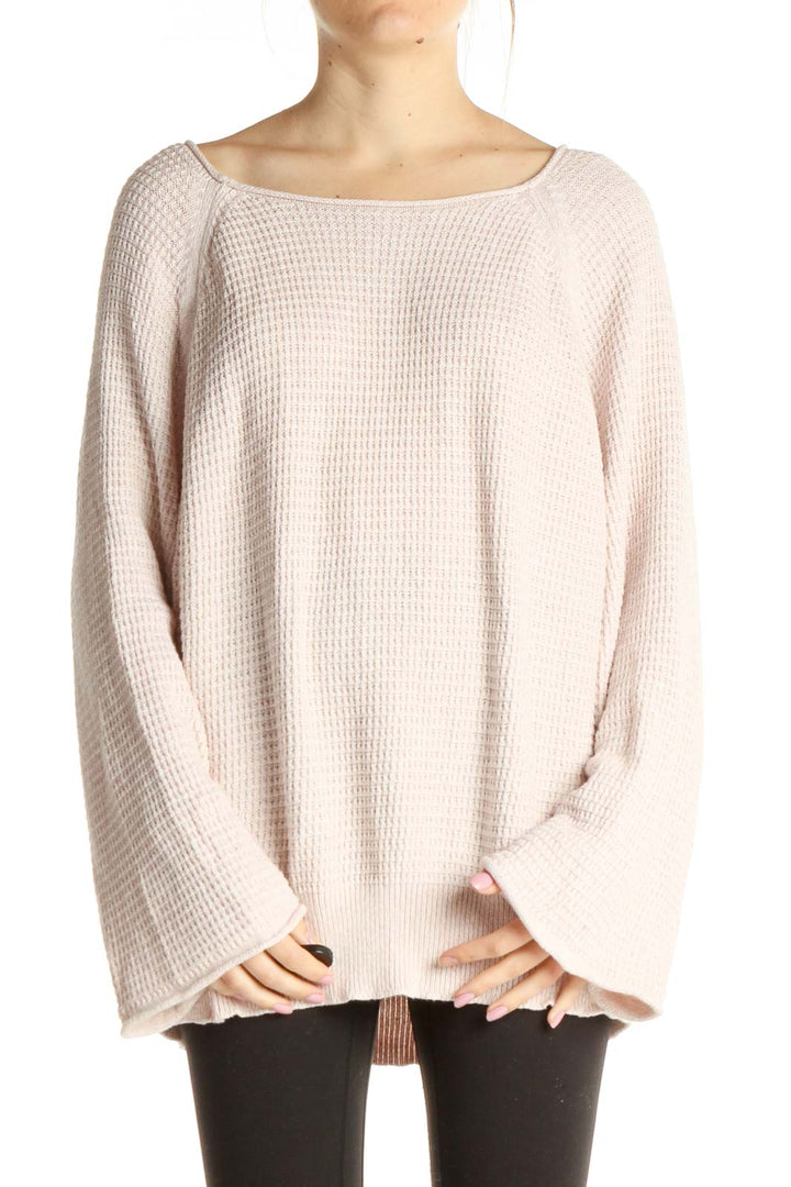 Pink Textured Classic Sweater