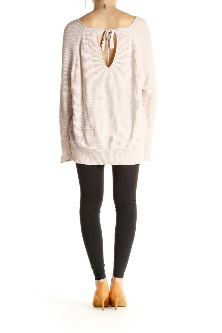 Pink Textured Classic Sweater