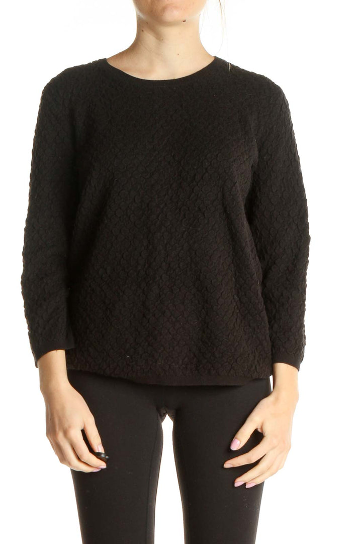 Black Solid Classic Sweater