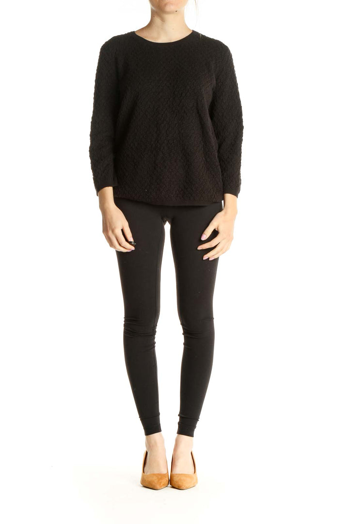 Black Solid Classic Sweater