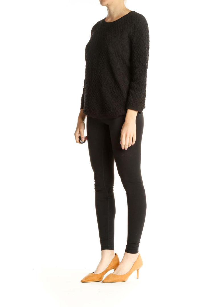 Black Solid Classic Sweater