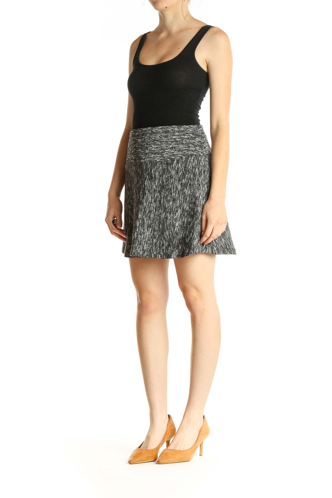 Gray Chic A-Line Skirt