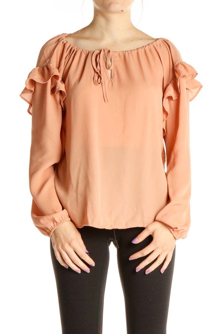 Pink Solid Retro Blouse