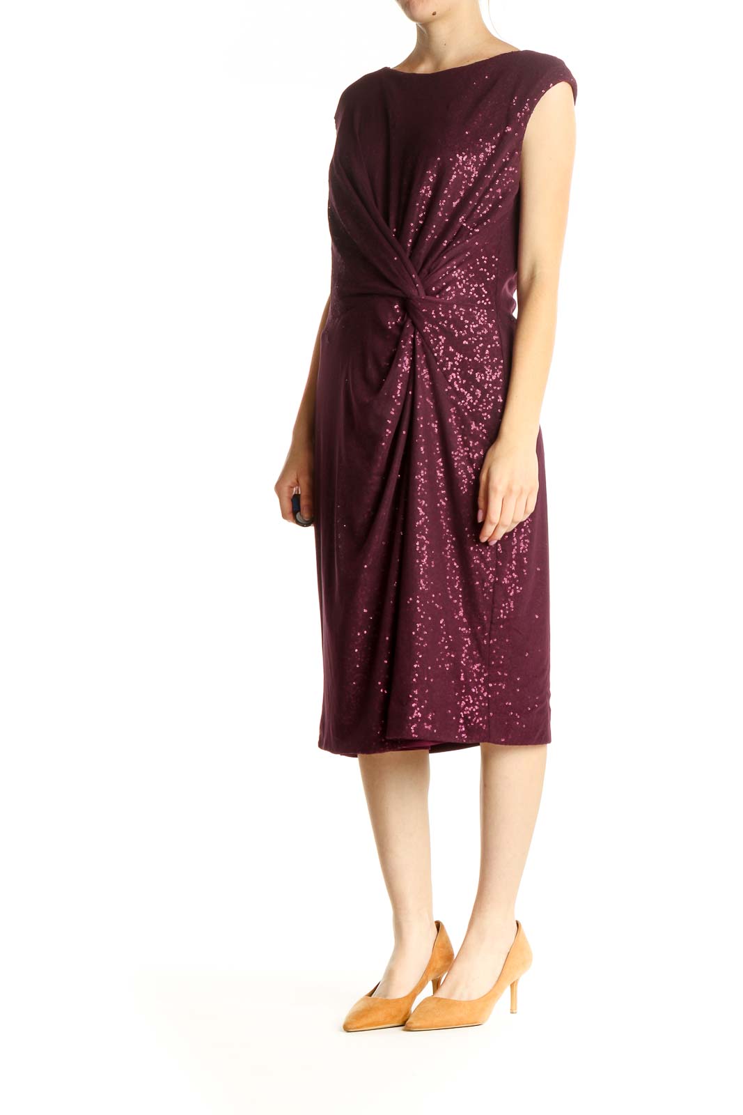 Purple Sequin Cocktail Sheath Dress