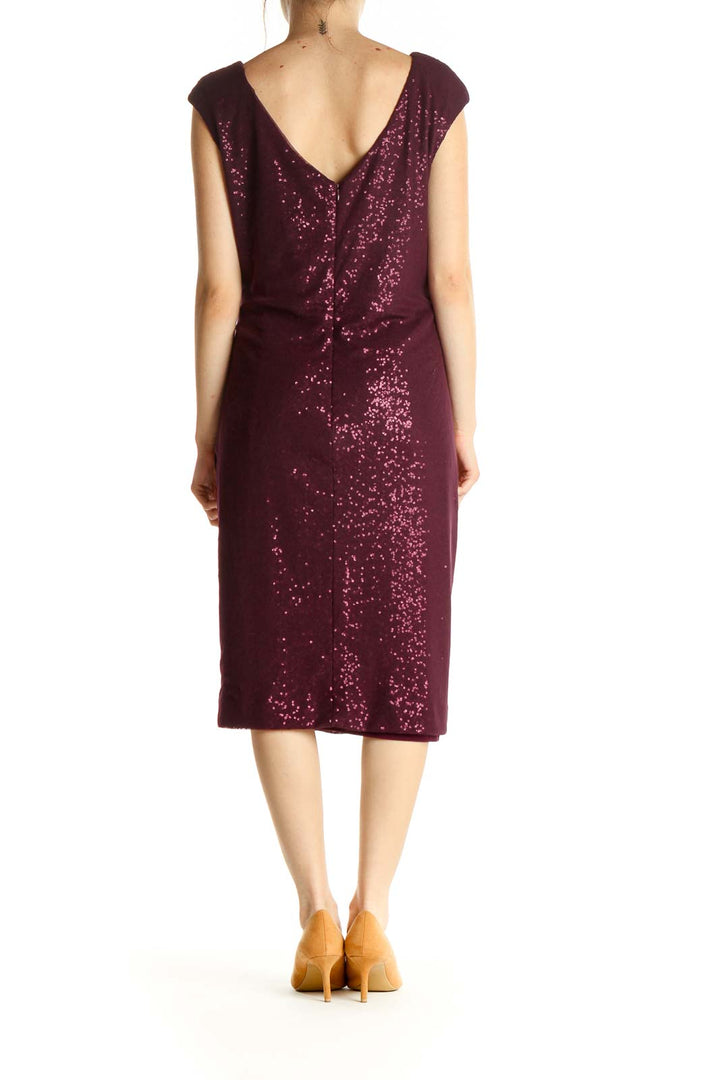 Purple Sequin Cocktail Sheath Dress