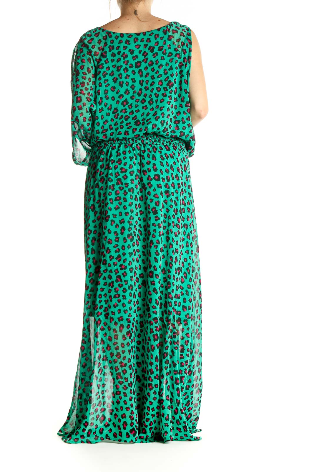 Green Chic Animal Print Fit & Flare Dress