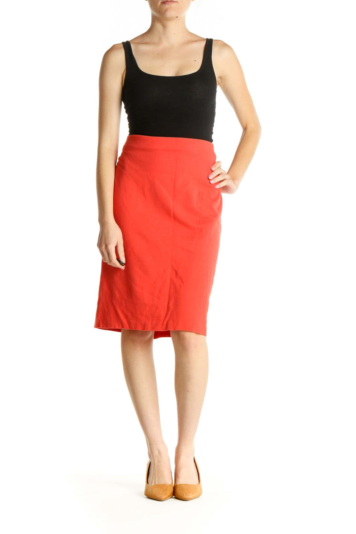 Orange Brunch Pencil Skirt