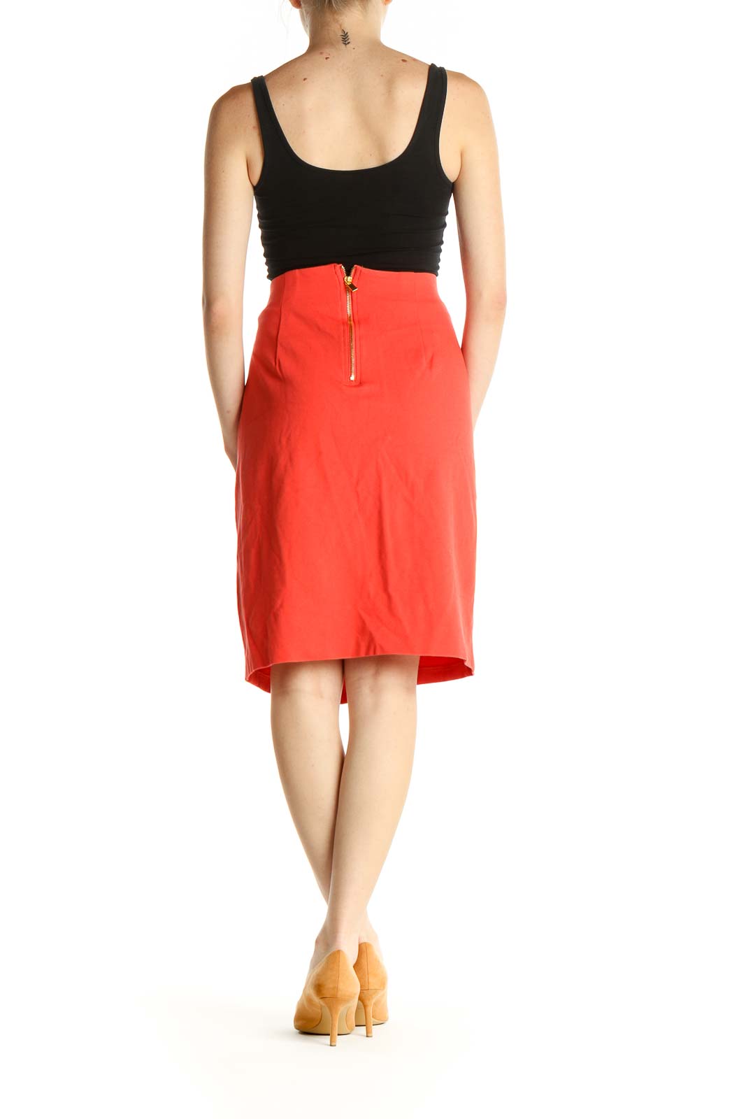 Orange Brunch Pencil Skirt