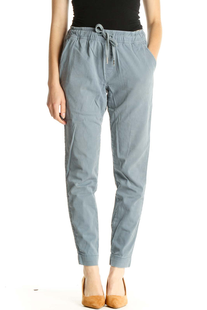 Blue Solid All Day Wear Pants