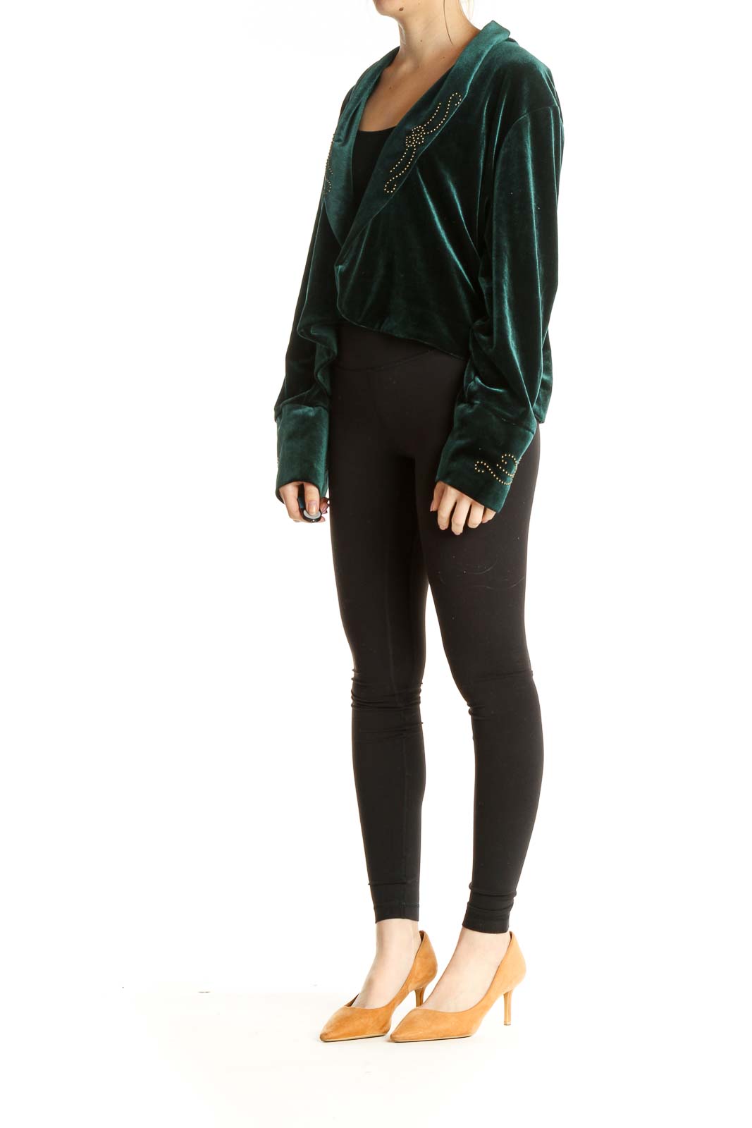 Green Velour Cardigan