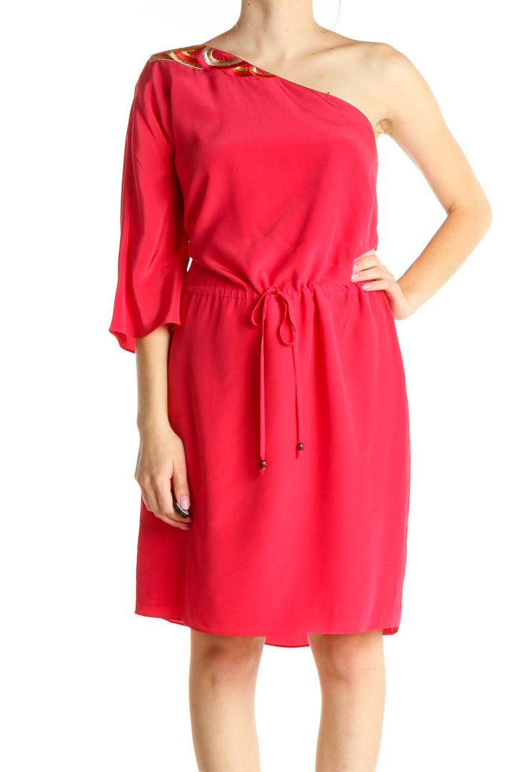 Pink Solid Cocktail Dress