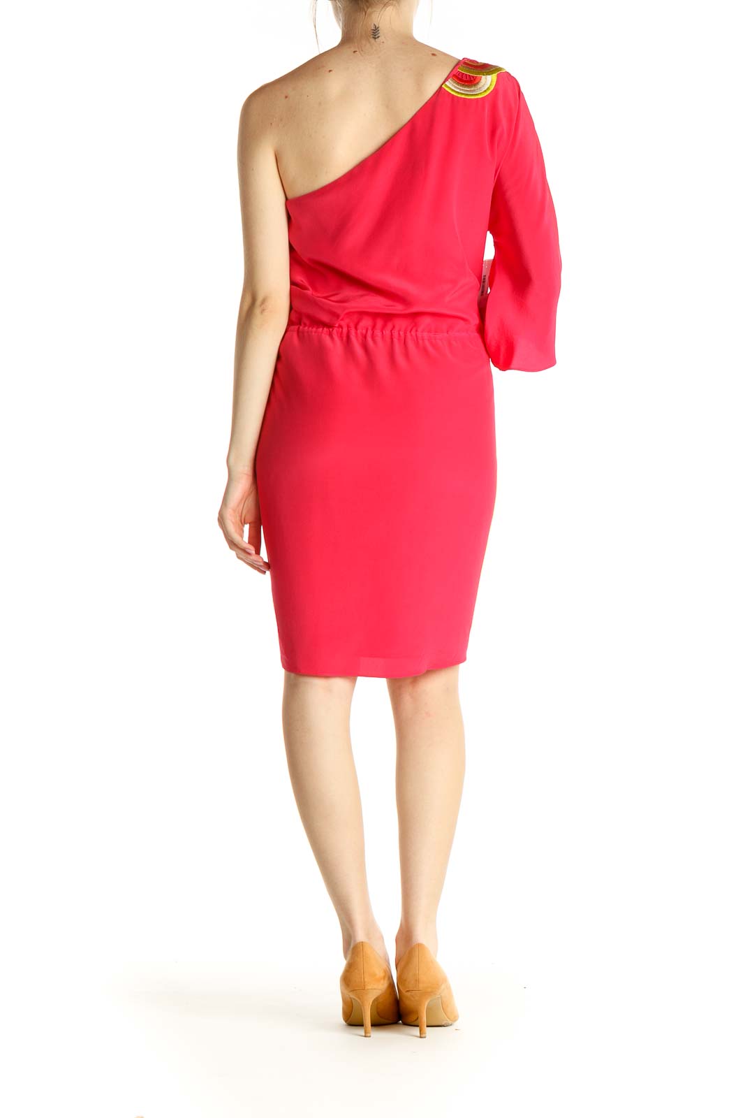 Pink Solid Cocktail Dress