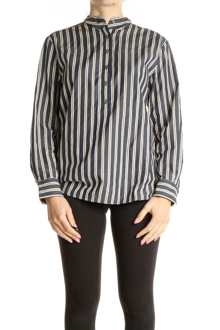 Beige Striped Work Shirt