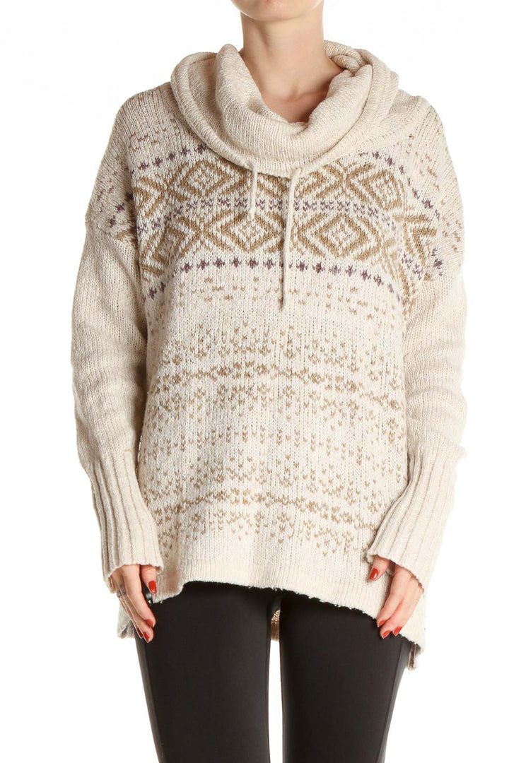 White Textured All Day Wear Sweater