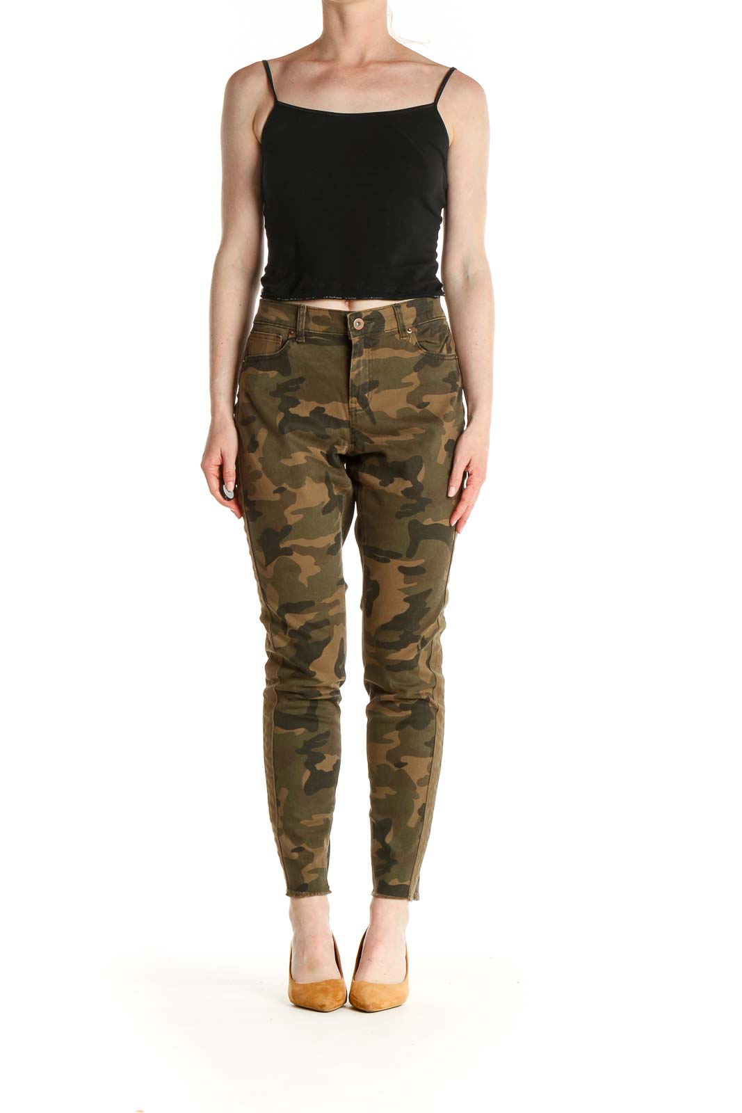 Brown Camouflage Print All Day Wear Cargos Pants