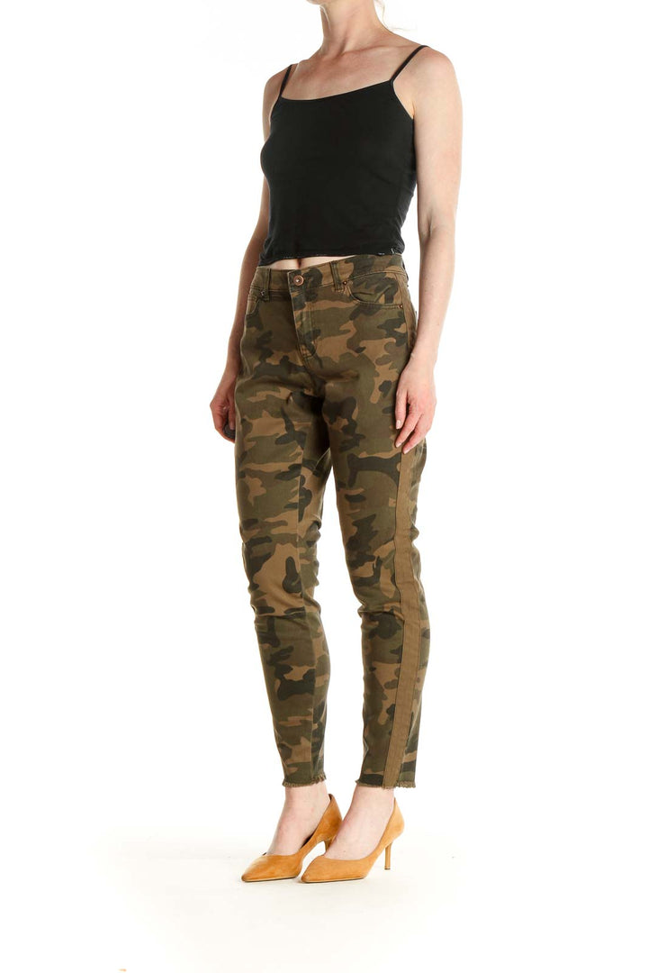 Brown Camouflage Print All Day Wear Cargos Pants