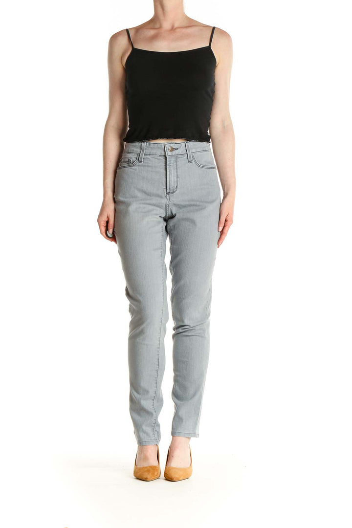 Gray Straight Leg Jeans