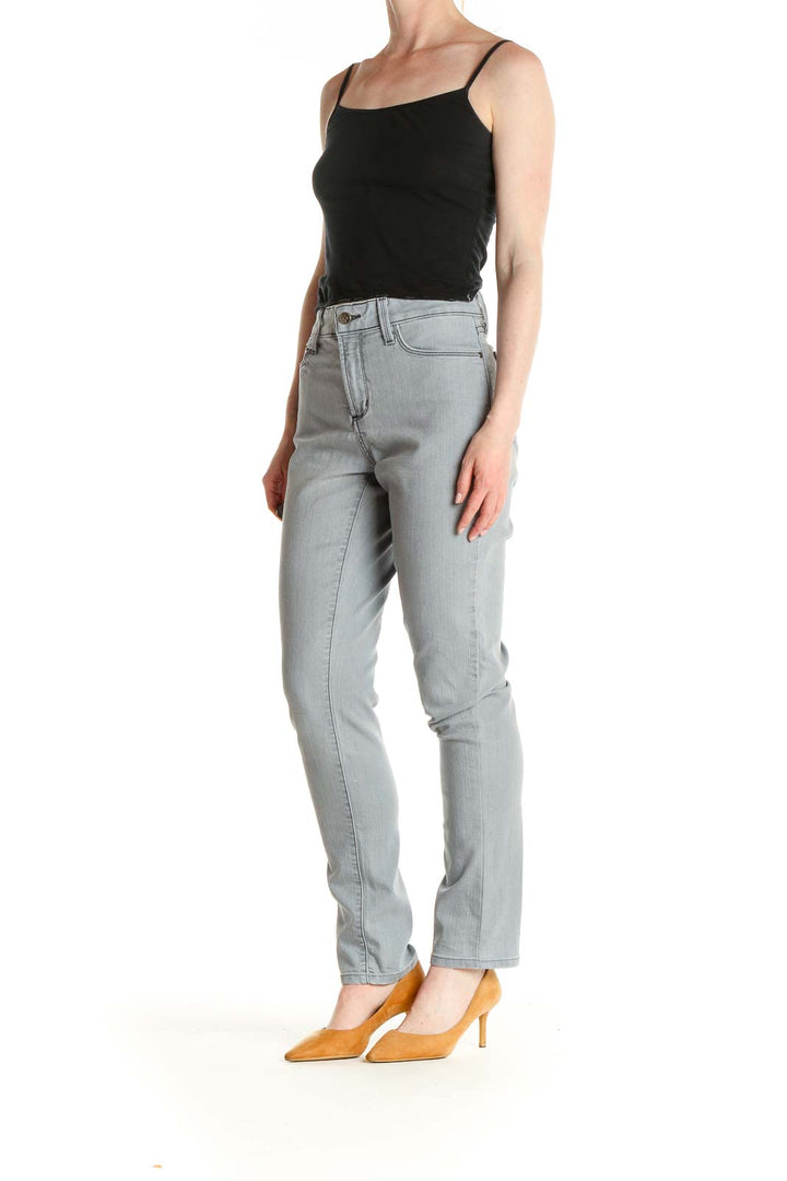 Gray Straight Leg Jeans