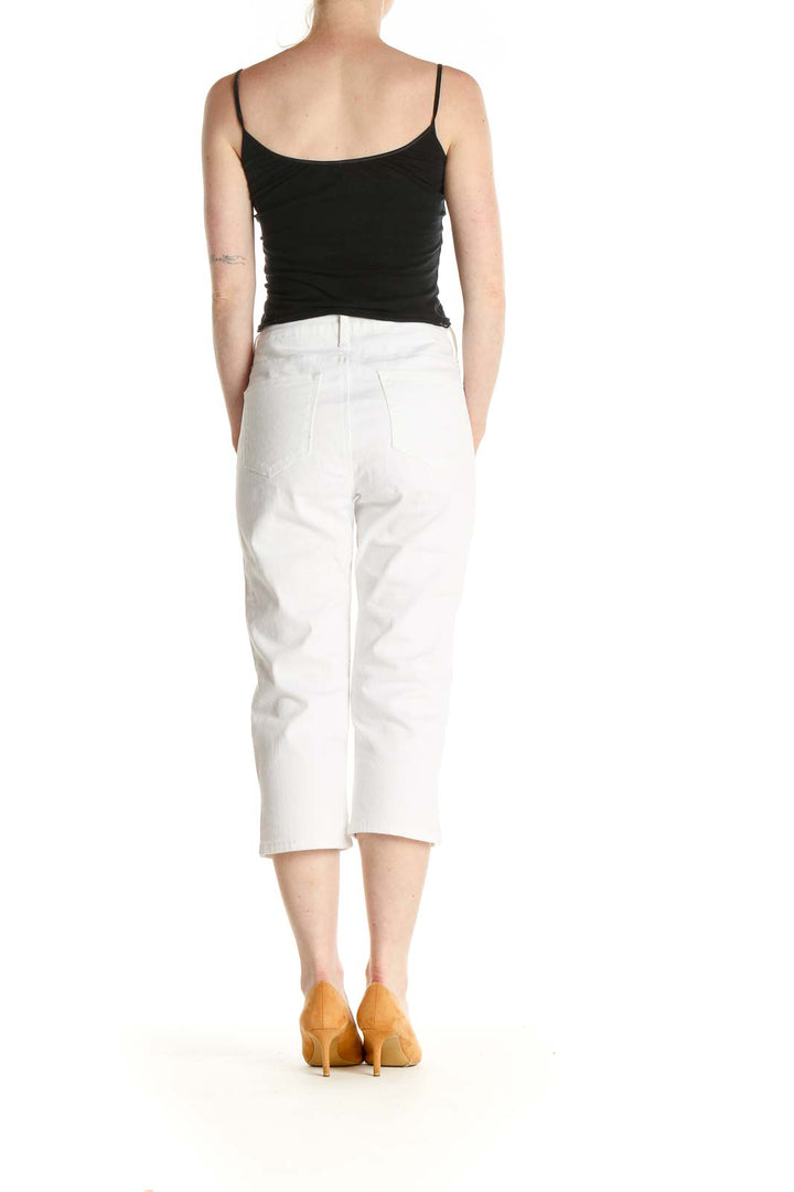 White Straight Leg Cropped Jeans