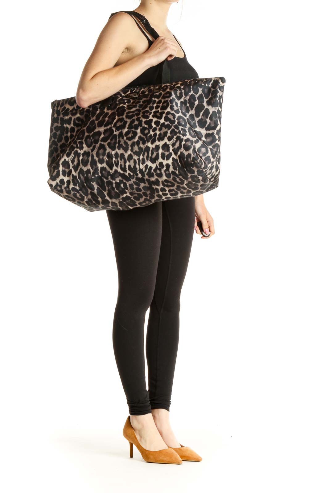 Black Cheetah Print Tote Bag