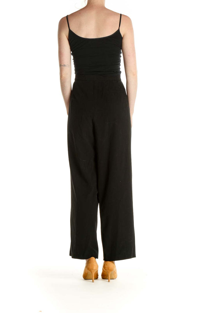 Black Solid All Day Wear Wide Leg Trousers