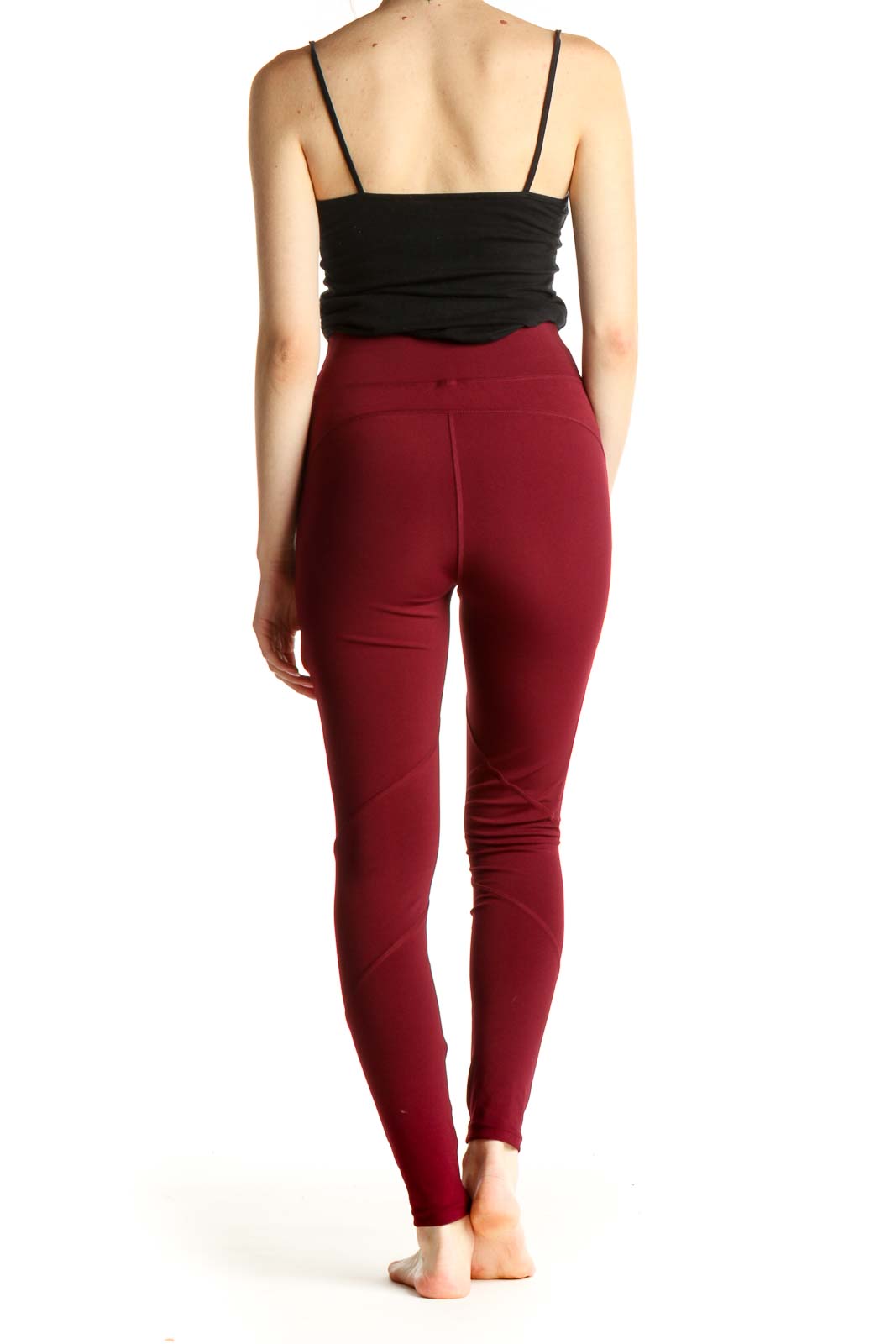 Red Solid Activewear Leggings