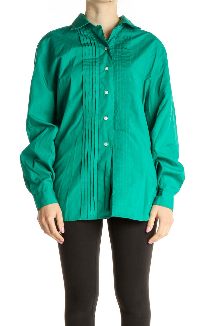 Green Solid Formal Shirt